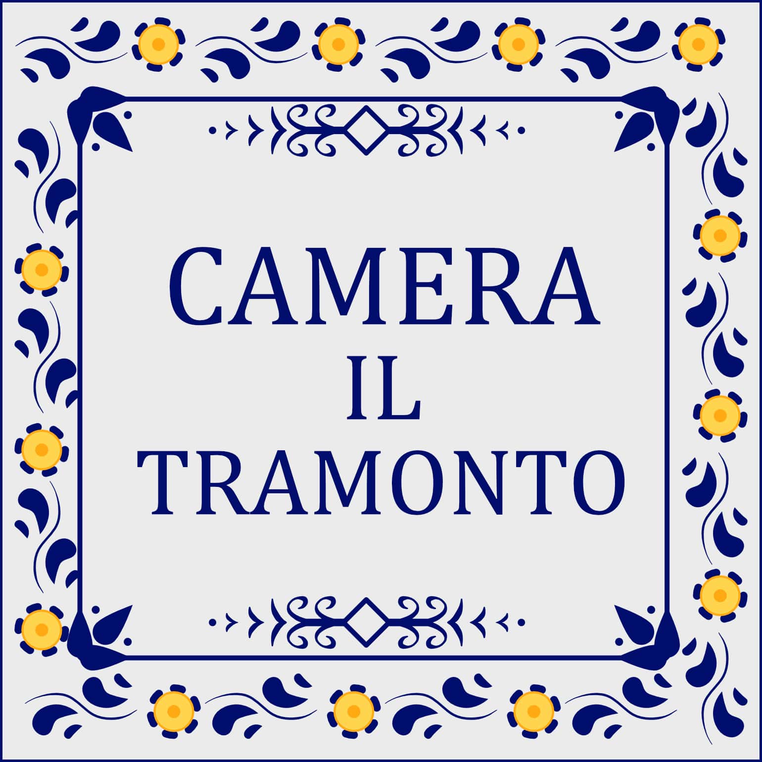 Targhetta camera il tramonto